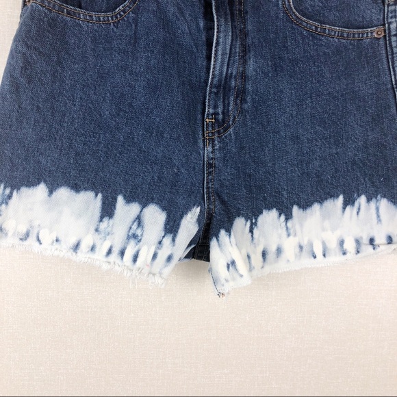 High Waisted Bleached Jean Short - Picture 2 of 4